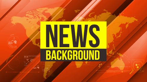 Dynamic World Map News Broadcast Background with Geometric Lines