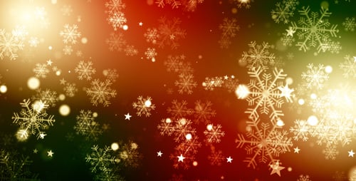 Animated Christmas Snowflakes Background with Stars and Lights