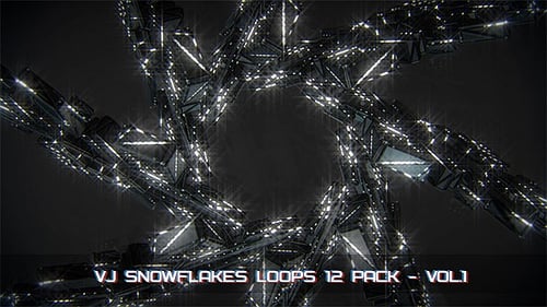 VJ Schneeflocken Loops Ver.1 — 12er-Pack