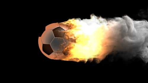 Burning Soccer Ball with Alpha Channel