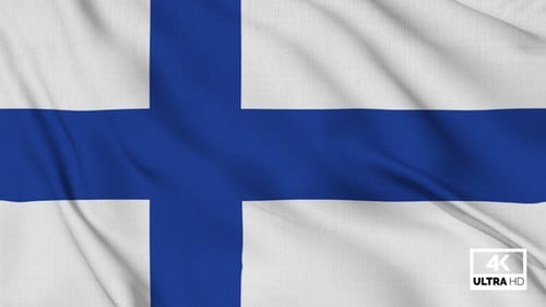 Finland National Flag Seamless Waving Loop Animation