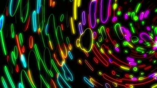 Dynamic Neon Glowing Lines Abstract Background Loop