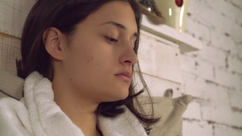 Girl Has a Runny Nose .