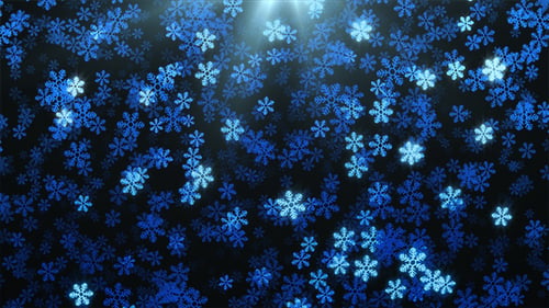 Animated Glistening Blue Snowflakes Holiday Loop