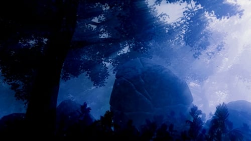 Paisaje de bosque oscuro por la noche