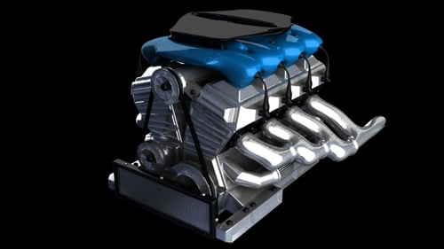 Drehbarer Automotor mit Alpha-Kanal