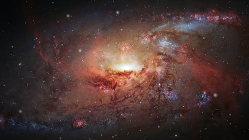 Animated Spiral Galaxy in Deep Space Background
