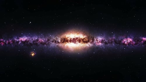 Flying Through a Vibrant Spiral Galaxy and Starfield