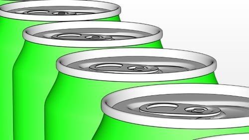 Green Soda Cans Repeating Motion Background Animation