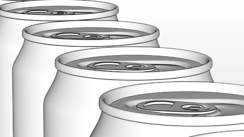 Minimalist Animated Beverage Cans Seamless Loop