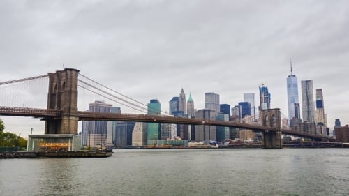 Skyscrapers of Manhattan and Brooklyn Bridge, New York City