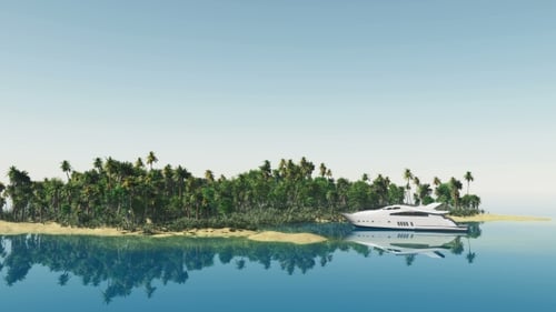 Tropical Island with Palms