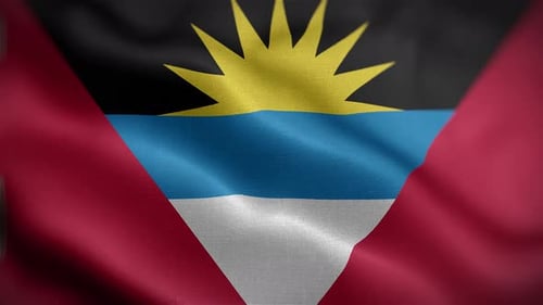 Realistic Antigua and Barbuda Flag Waving Animation