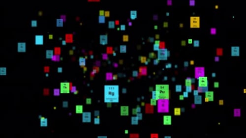 Chemical Elements Background - 4k, Alpha, Loop, 10 Second