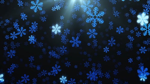 Falling Blue Snowflakes Particle Loop for Winter Holidays