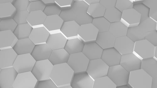 Abstract White Hexagon Grid Looping Motion Background