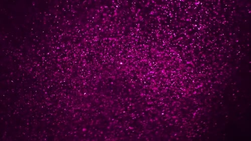 Glittering Magenta Particles Moving on Dark Background