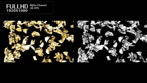 Metallic Confetti Burst Transition with Gold and Silver