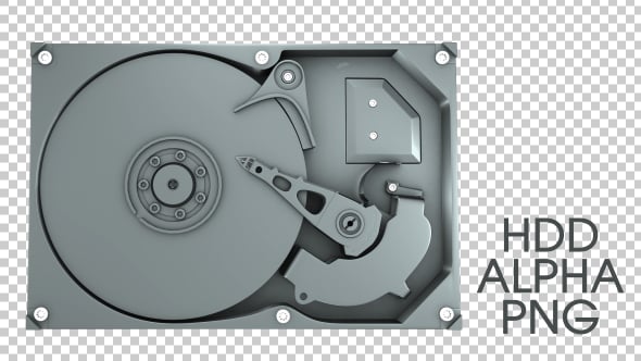 Animated Computer Hard Drive Internal Mechanism, Elements Motion ...
