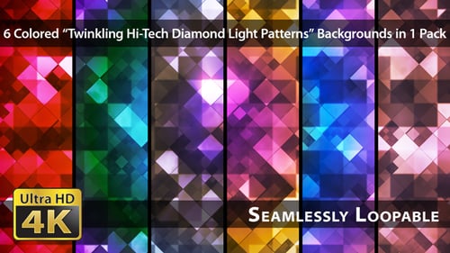 Pulsating Geometric Squares and Diamonds Abstract Motion Background