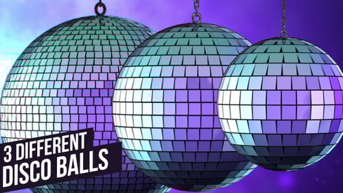 Three Spinning Disco Balls for Party and Celebration Videos