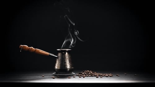 Coffee Pot On Dark Background
