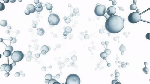 Molecule or Atom of Water, Science or Medicine. Seamless Loop 3d Render