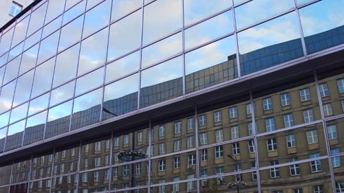Modern Mirror Glass Office Building Reflections
