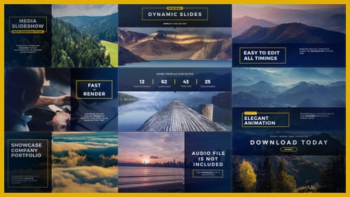 Dynamic Minimal Presentation Slideshow with Animated Titles