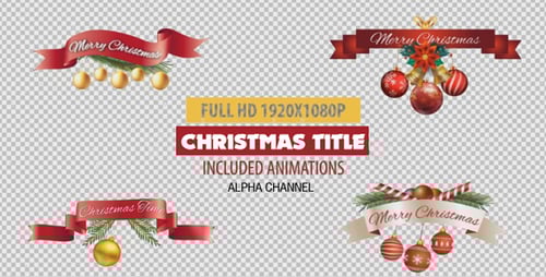 Festive Christmas and New Year Animated Title Ribbons