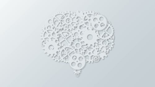 Animated Brain Formed by Interlocking Spinning Gears