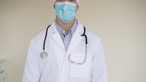 Medical Staff Member with Mask and Stethoscope