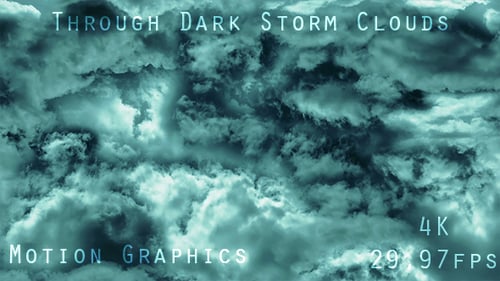 Dramatic Teal Stormy Clouds Moving Loop Background