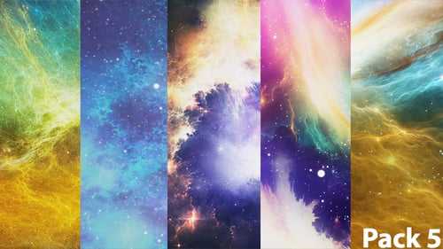 Animated Colorful Space Nebulae and Star Fields Collection