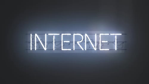 Internet Neon Sign Flickering Animation