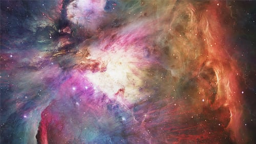 Colorful Space Nebula Animation with Stars and Galaxies