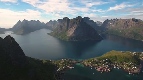 Lofoten Archipelago Islands Aerial Footage