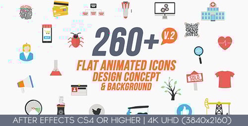 Íconos animados planos/fondos/conceptos de diseño