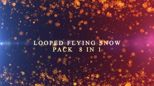 Sparkling Golden Snowflakes Winter Holiday Looped Background