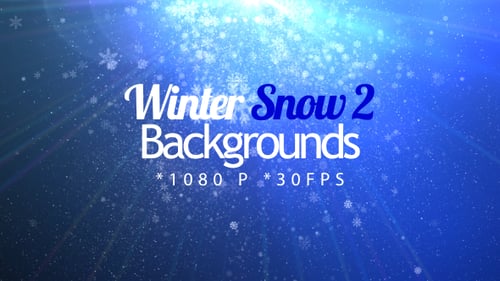 Bright Blue Christmas Background with Sparkling Falling Snowflakes