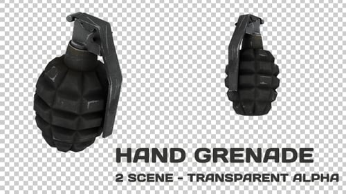 Animated 3D Grenade Element with Transparent Background