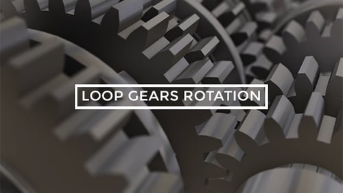 Seamlessly Looping 3D Metal Gears Rotation Animation