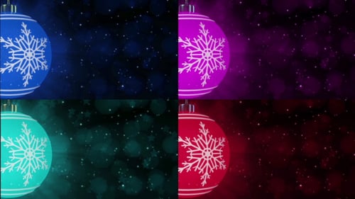Animated Christmas Ornaments with Snowflake Design Loop Background