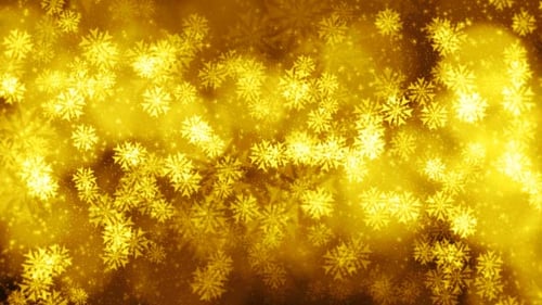 Golden Snowflakes Glittering Particles Festive Celebration Background Loop