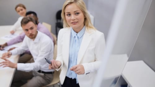 Business Team at Presentation in Office