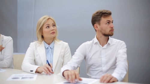 Business Team with Scheme at Presentation