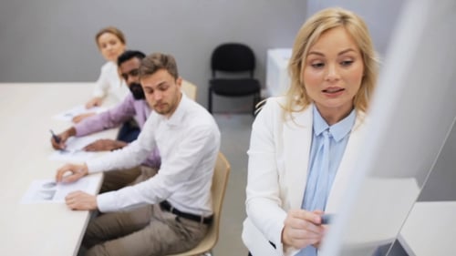 Business Team at Presentation in Office