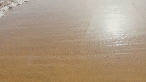 Sea, Ocean Waves Over Sand Beach