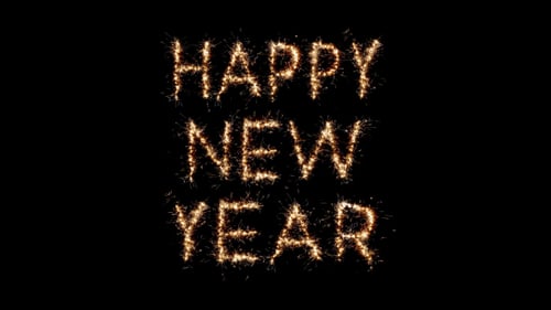Happy New Year Text Reveal with Sparklers