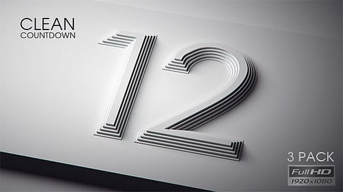 Clean Minimalist 3D Number Countdown Animation